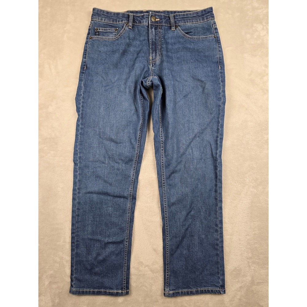 Scott‎ Barber Straight Fit Jeans Mens 32x29 Blue Denim Cotton Blend Stretch